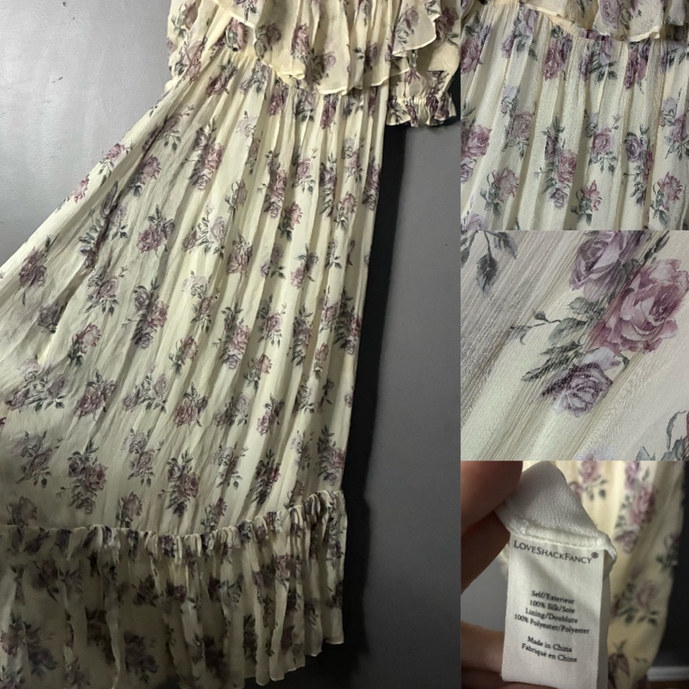 LOVESHACKFANCY Tara dress in Dream cottagecore coquette whimsy silk P/XS 2 - Picture 4 of 12